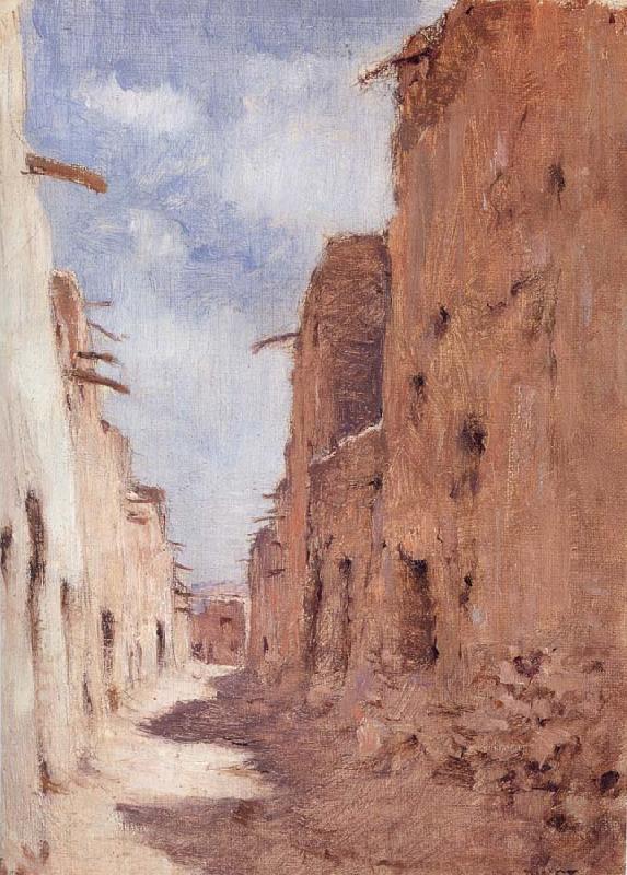Etienne Dinet A Street in Laghouat,Algeria Norge oil painting art